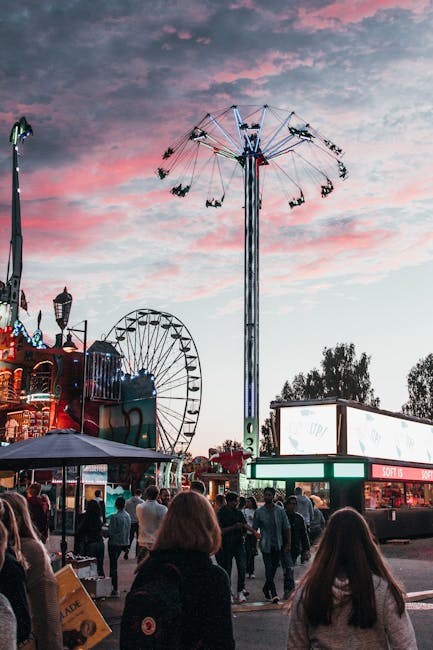 Exciting event with colorful lights and entertainment